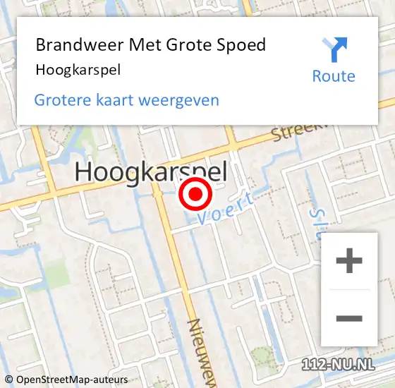 Locatie op kaart van de 112 melding: Brandweer Met Grote Spoed Naar Hoogkarspel op 30 november 2024 07:39