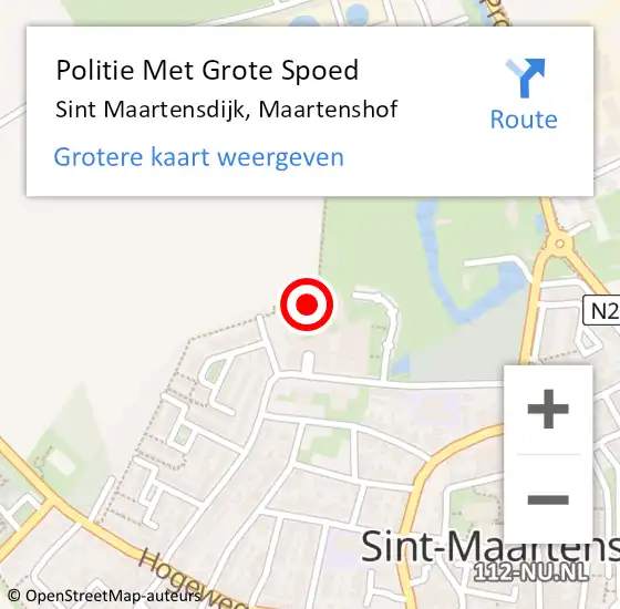 Locatie op kaart van de 112 melding: Politie Met Grote Spoed Naar Sint Maartensdijk, Maartenshof op 30 november 2024 08:23