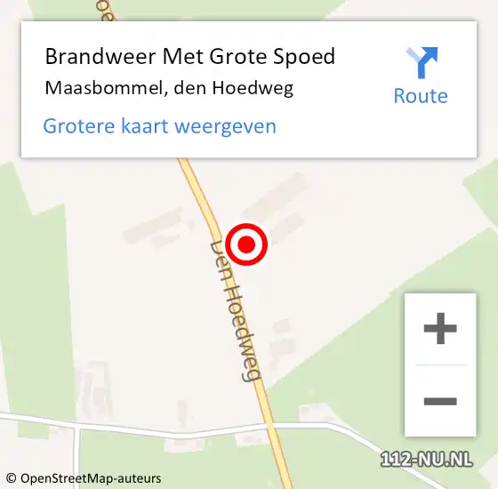 Locatie op kaart van de 112 melding: Brandweer Met Grote Spoed Naar Maasbommel, den Hoedweg op 30 november 2024 08:38