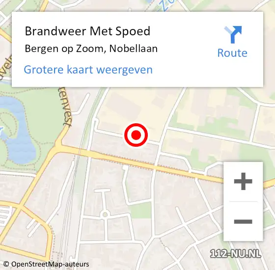 Locatie op kaart van de 112 melding: Brandweer Met Spoed Naar Bergen op Zoom, Nobellaan op 30 november 2024 09:27