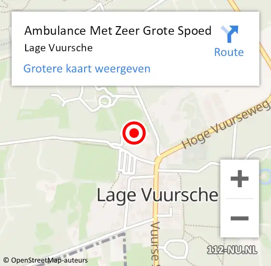 Locatie op kaart van de 112 melding: Ambulance Met Zeer Grote Spoed Naar Lage Vuursche op 30 november 2024 09:54