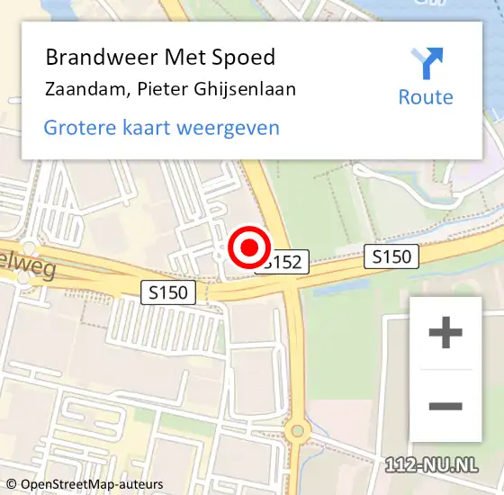 Locatie op kaart van de 112 melding: Brandweer Met Spoed Naar Zaandam, Pieter Ghijsenlaan op 30 november 2024 10:01