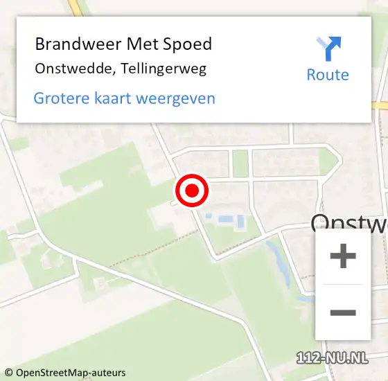 Locatie op kaart van de 112 melding: Brandweer Met Spoed Naar Onstwedde, Tellingerweg op 30 november 2024 10:31