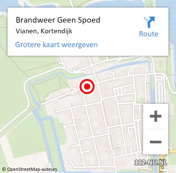 Locatie op kaart van de 112 melding: Brandweer Geen Spoed Naar Vianen, Kortendijk op 30 november 2024 10:39