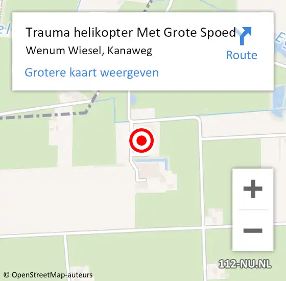 Locatie op kaart van de 112 melding: Trauma helikopter Met Grote Spoed Naar Wenum Wiesel, Kanaweg op 30 november 2024 11:26