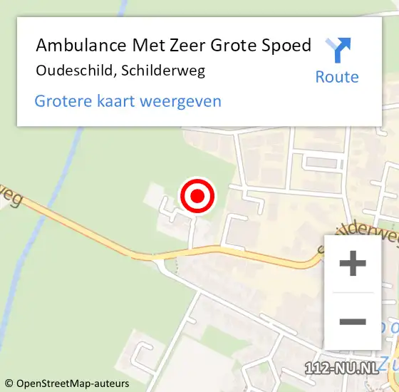 Locatie op kaart van de 112 melding: Ambulance Met Zeer Grote Spoed Naar Oudeschild, Schilderweg op 30 november 2024 11:29