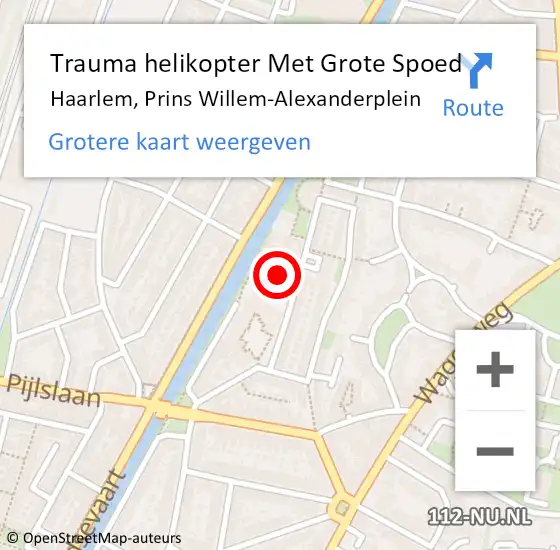 Locatie op kaart van de 112 melding: Trauma helikopter Met Grote Spoed Naar Haarlem, Prins Willem-Alexanderplein op 30 november 2024 11:33