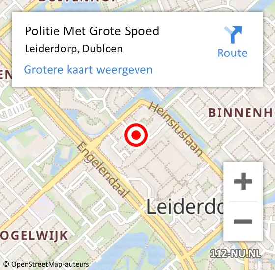 Locatie op kaart van de 112 melding: Politie Met Grote Spoed Naar Leiderdorp, Dubloen op 30 november 2024 12:24