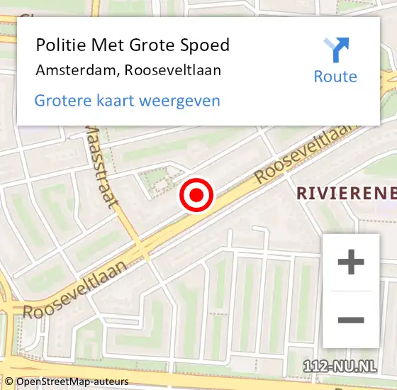 Locatie op kaart van de 112 melding: Politie Met Grote Spoed Naar Amsterdam, Rooseveltlaan op 30 november 2024 12:45