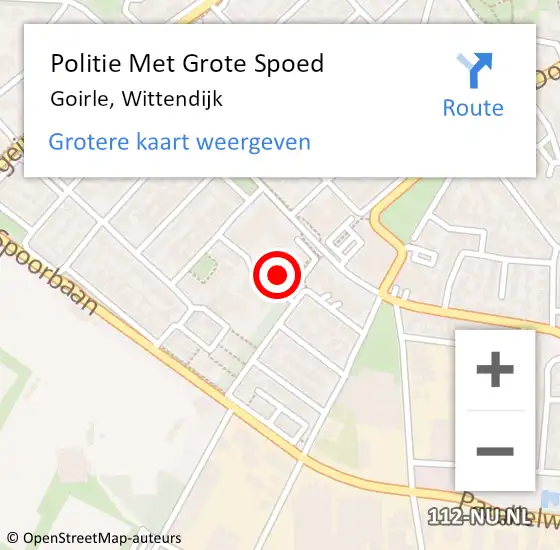 Locatie op kaart van de 112 melding: Politie Met Grote Spoed Naar Goirle, Wittendijk op 30 november 2024 13:06