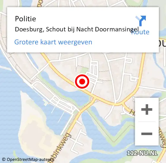 Locatie op kaart van de 112 melding: Politie Doesburg, Schout bij Nacht Doormansingel op 30 november 2024 13:14