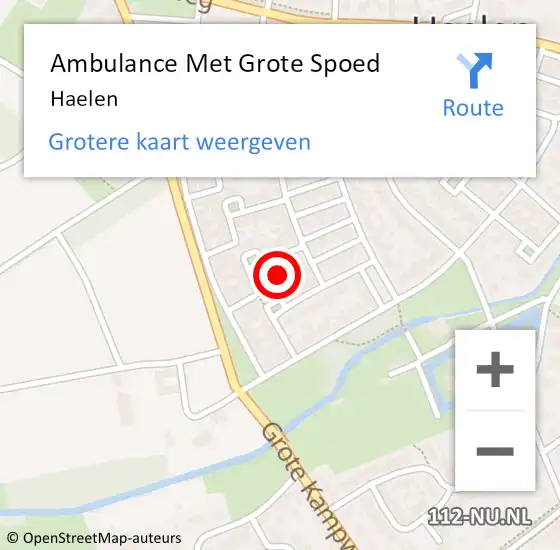 Locatie op kaart van de 112 melding: Ambulance Met Grote Spoed Naar Haelen op 30 november 2024 13:18