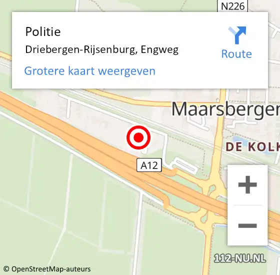 Locatie op kaart van de 112 melding: Politie Driebergen-Rijsenburg, Engweg op 30 november 2024 13:40