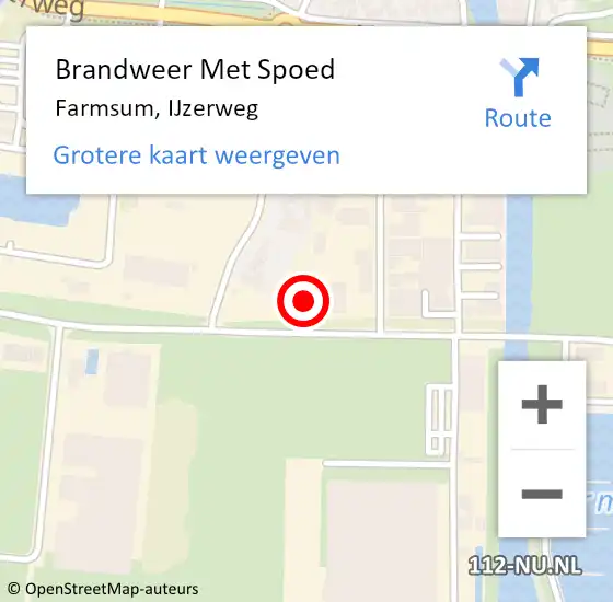 Locatie op kaart van de 112 melding: Brandweer Met Spoed Naar Farmsum, IJzerweg op 30 november 2024 14:06