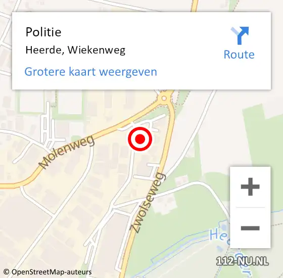 Locatie op kaart van de 112 melding: Politie Heerde, Wiekenweg op 30 november 2024 14:32