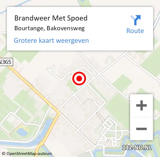 Locatie op kaart van de 112 melding: Brandweer Met Spoed Naar Bourtange, Bakovensweg op 30 november 2024 14:45