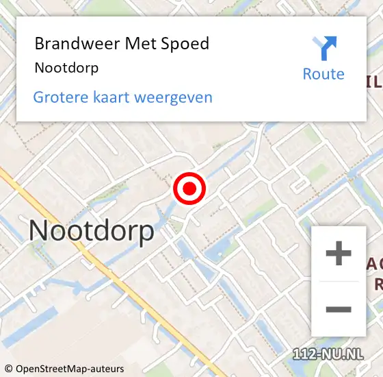 Locatie op kaart van de 112 melding: Brandweer Met Spoed Naar Nootdorp op 30 november 2024 15:27