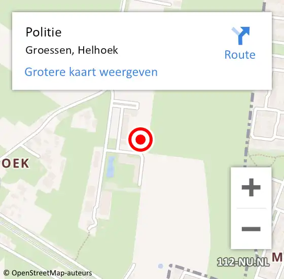 Locatie op kaart van de 112 melding: Politie Groessen, Helhoek op 30 november 2024 16:31