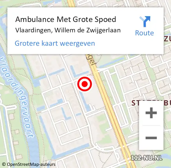 Locatie op kaart van de 112 melding: Ambulance Met Grote Spoed Naar Vlaardingen, Willem de Zwijgerlaan op 30 november 2024 17:01