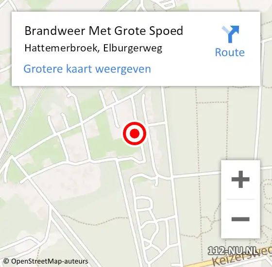 Locatie op kaart van de 112 melding: Brandweer Met Grote Spoed Naar Hattemerbroek, Elburgerweg op 30 november 2024 17:04