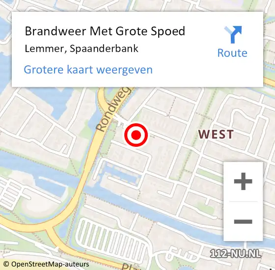 Locatie op kaart van de 112 melding: Brandweer Met Grote Spoed Naar Lemmer, Spaanderbank op 30 november 2024 18:11