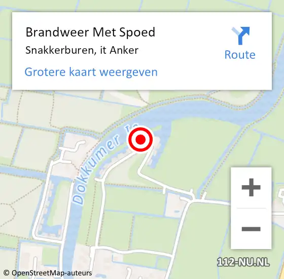 Locatie op kaart van de 112 melding: Brandweer Met Spoed Naar Snakkerburen, it Anker op 30 november 2024 19:42