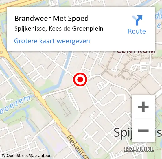 Locatie op kaart van de 112 melding: Brandweer Met Spoed Naar Spijkenisse, Kees de Groenplein op 30 november 2024 20:01