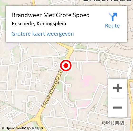 Locatie op kaart van de 112 melding: Brandweer Met Grote Spoed Naar Enschede, Koningsplein op 30 november 2024 20:15