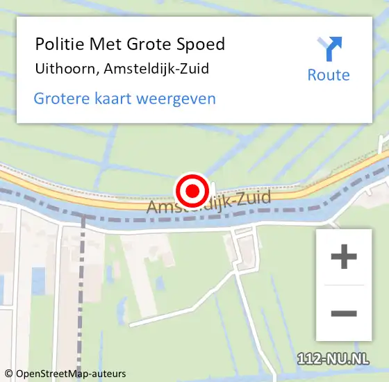 Locatie op kaart van de 112 melding: Politie Met Grote Spoed Naar Uithoorn, Amsteldijk-Zuid op 30 november 2024 20:16