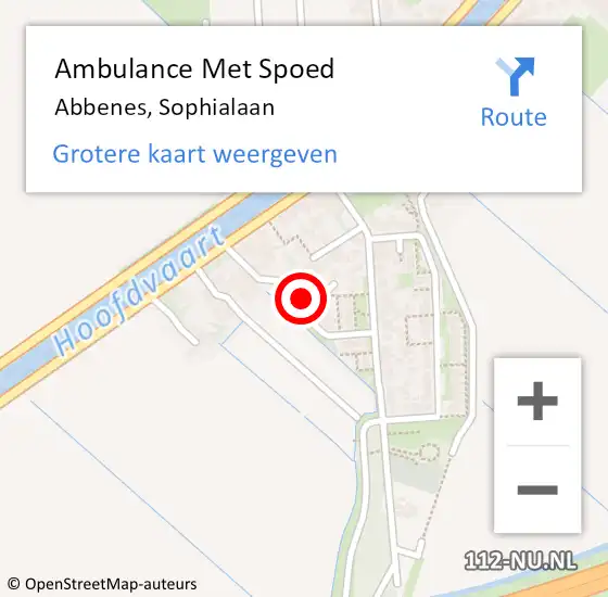 Locatie op kaart van de 112 melding: Ambulance Met Spoed Naar Abbenes, Sophialaan op 30 november 2024 20:39