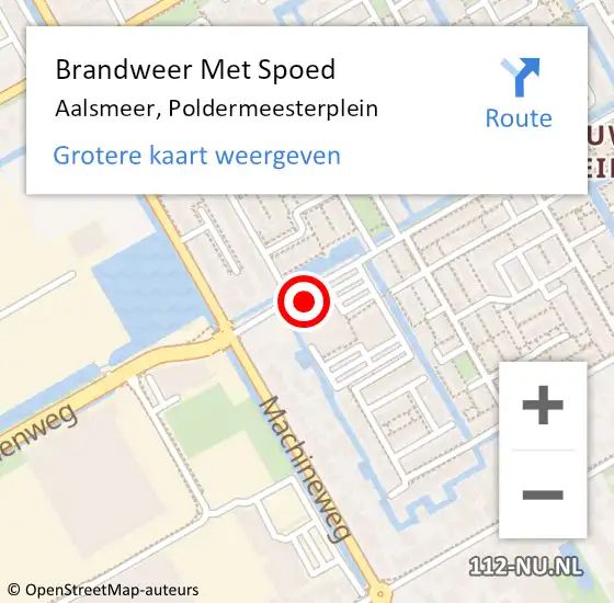 Locatie op kaart van de 112 melding: Brandweer Met Spoed Naar Aalsmeer, Poldermeesterplein op 30 november 2024 20:47