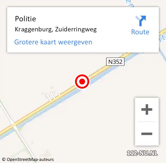 Locatie op kaart van de 112 melding: Politie Kraggenburg, Zuiderringweg op 28 oktober 2014 18:56