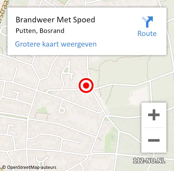 Locatie op kaart van de 112 melding: Brandweer Met Spoed Naar Putten, Bosrand op 30 november 2024 21:16