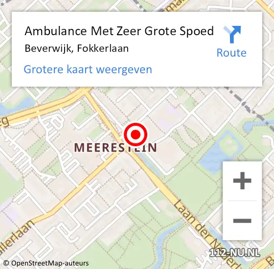 Locatie op kaart van de 112 melding: Ambulance Met Zeer Grote Spoed Naar Beverwijk, Fokkerlaan op 30 november 2024 21:35