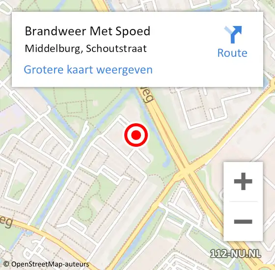 Locatie op kaart van de 112 melding: Brandweer Met Spoed Naar Middelburg, Schoutstraat op 30 november 2024 21:54