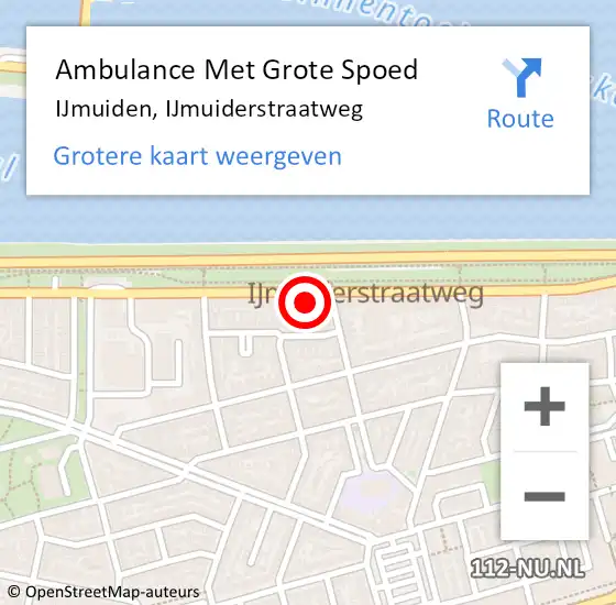 Locatie op kaart van de 112 melding: Ambulance Met Grote Spoed Naar IJmuiden, IJmuiderstraatweg op 30 november 2024 21:57