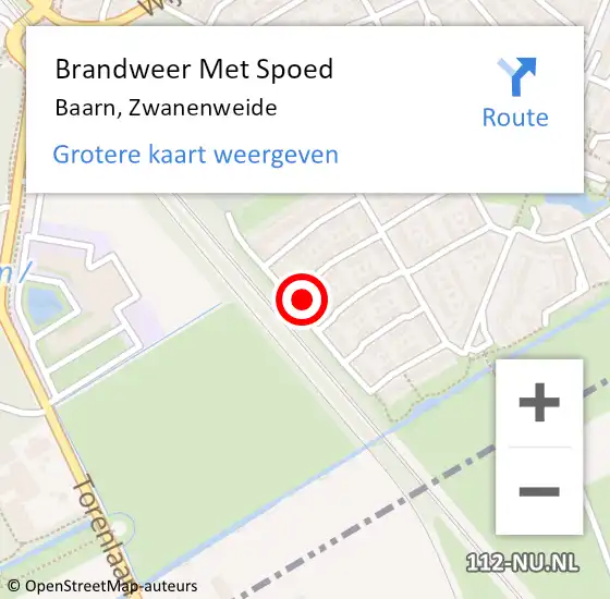 Locatie op kaart van de 112 melding: Brandweer Met Spoed Naar Baarn, Zwanenweide op 30 november 2024 22:23