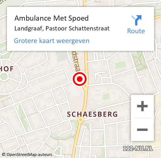 Locatie op kaart van de 112 melding: Ambulance Met Spoed Naar Landgraaf, Pastoor Schattenstraat op 28 oktober 2014 19:09