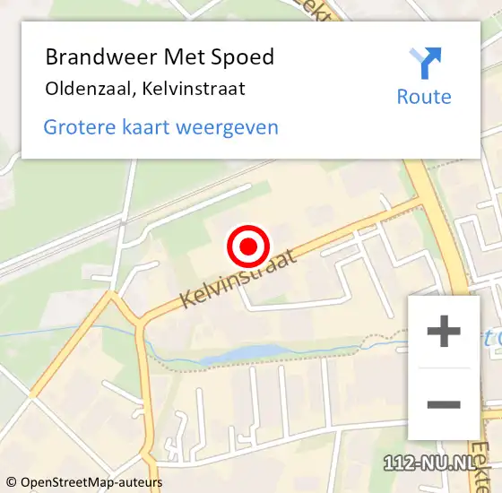 Locatie op kaart van de 112 melding: Brandweer Met Spoed Naar Oldenzaal, Kelvinstraat op 30 november 2024 23:03