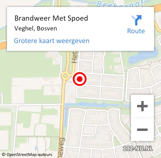 Locatie op kaart van de 112 melding: Brandweer Met Spoed Naar Veghel, Bosven op 1 december 2024 00:05