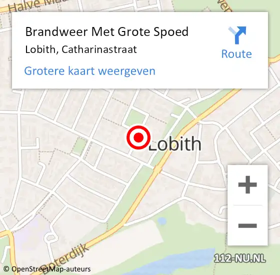 Locatie op kaart van de 112 melding: Brandweer Met Grote Spoed Naar Lobith, Catharinastraat op 1 december 2024 00:08