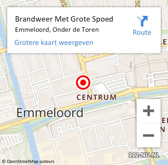 Locatie op kaart van de 112 melding: Brandweer Met Grote Spoed Naar Emmeloord, Onder de Toren op 1 december 2024 01:06