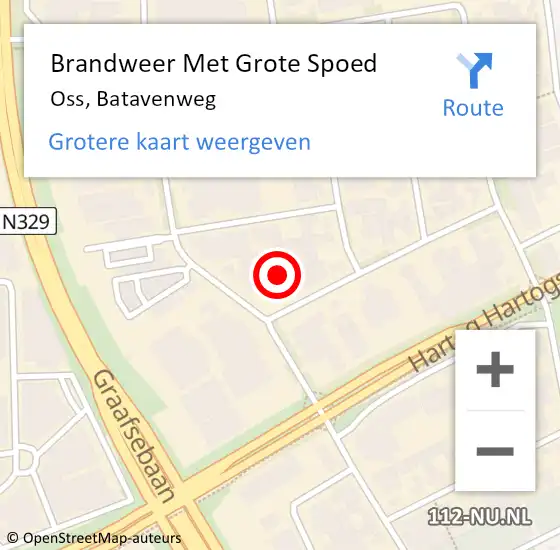 Locatie op kaart van de 112 melding: Brandweer Met Grote Spoed Naar Oss, Batavenweg op 1 december 2024 01:36