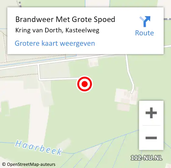 Locatie op kaart van de 112 melding: Brandweer Met Grote Spoed Naar Kring van Dorth, Kasteelweg op 1 december 2024 02:14