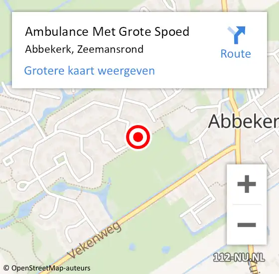 Locatie op kaart van de 112 melding: Ambulance Met Grote Spoed Naar Abbekerk, Zeemansrond op 1 december 2024 03:05