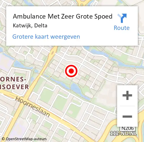 Locatie op kaart van de 112 melding: Ambulance Met Zeer Grote Spoed Naar Katwijk, Delta op 1 december 2024 03:33