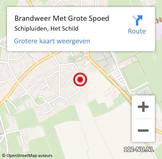 Locatie op kaart van de 112 melding: Brandweer Met Grote Spoed Naar Schipluiden, Het Schild op 1 december 2024 06:07