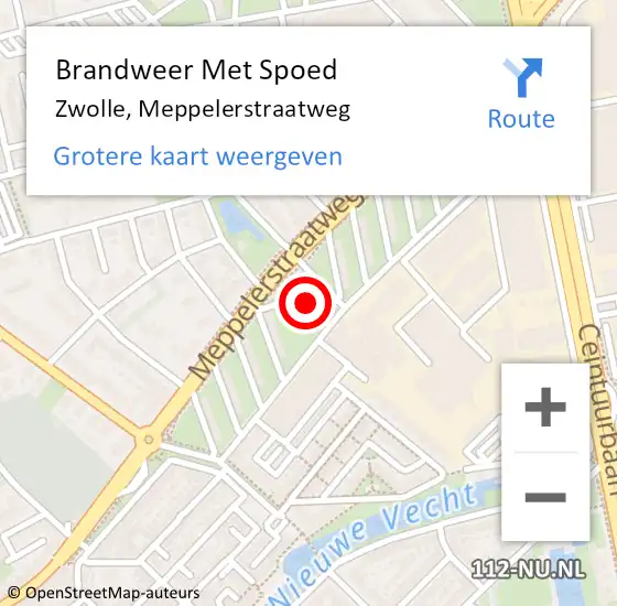 Locatie op kaart van de 112 melding: Brandweer Met Spoed Naar Zwolle, Meppelerstraatweg op 1 december 2024 06:18