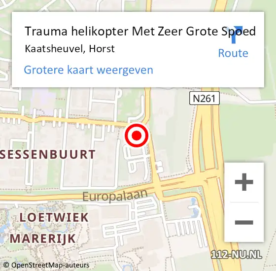 Locatie op kaart van de 112 melding: Trauma helikopter Met Zeer Grote Spoed Naar Kaatsheuvel, Horst op 1 december 2024 06:19