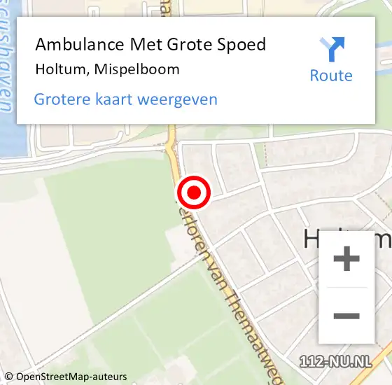 Locatie op kaart van de 112 melding: Ambulance Met Grote Spoed Naar Holtum, Mispelboom op 1 december 2024 06:57